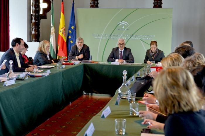 Reunión del Consejo Andaluz de Cooperación Internacional para el Desarrollo en la sede de la Agencia Andaluza de Cooperación Internacional.