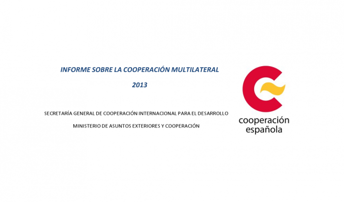 Portada del Informe de Cooperación Multilateral 2013 de la Cooperación Española.