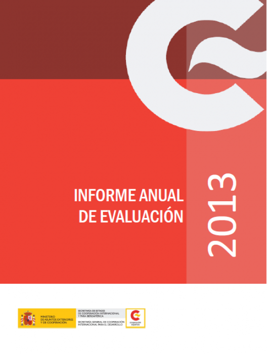 Portada del informe anual de evaluación 2013 de la Cooperación Española