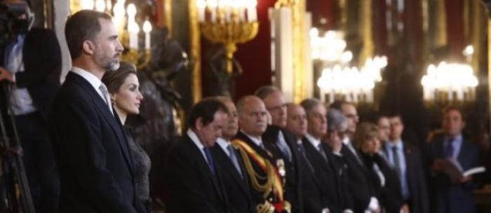 Sus Majestades los Reyes durante la recepción al Cuerpo Diplomático.